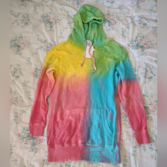 NWT VS PINK X Spiritual Gangster Tie Dye Hoodie Dress - Picture 2 of 13